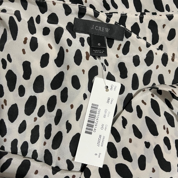 J Crew 100% Silk Animal Print Ruffle Cami Top NWT - Picture 7 of 7